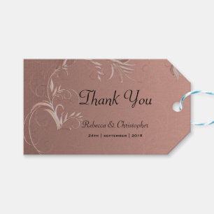 Etiqueta Para Presente Obrigado Dourado cor-de-rosa elegante do casamento