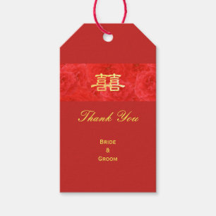 Etiqueta Para Presente Obrigado elegante da rosa vermelha do casamento