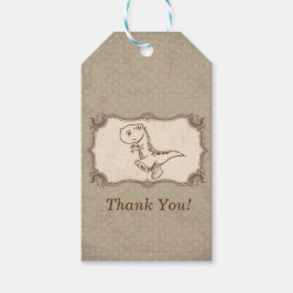 Etiqueta Para Presente Obrigado etiqueta de presente - vintage Dinossaur