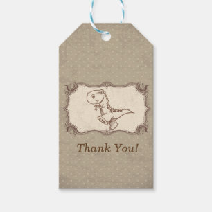Etiqueta Para Presente Obrigado etiqueta de presente - vintage Dinossaur