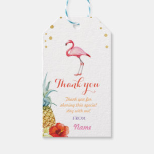 Etiqueta Para Presente Obrigado etiquetar o abacaxi de Tiki do flamingo