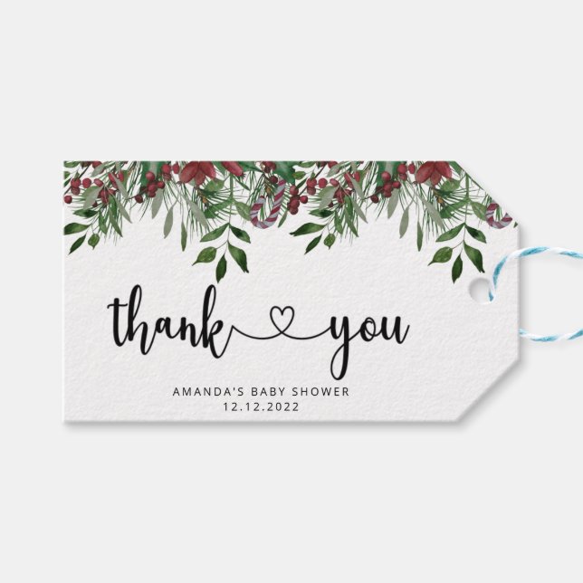 Etiqueta Para Presente Obrigado Evergreen (Frente (horizontal))