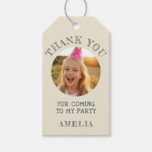 Etiqueta Para Presente Obrigado Favor de Foto de Aniversário Menina Menin