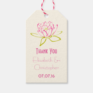 Etiqueta Para Presente Obrigado flor de Lotus do favor do casamento