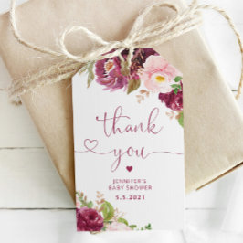 Etiqueta Para Presente Obrigado floral de chá de fraldas floral para você