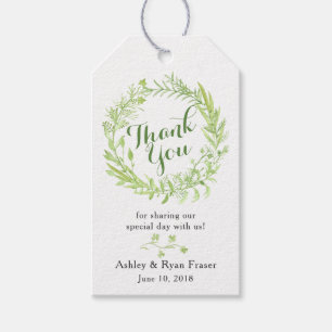 Etiqueta Para Presente Obrigado floral do casamento da grinalda das