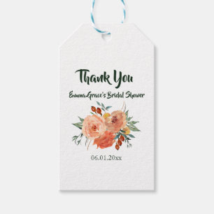 Etiqueta Para Presente Obrigado floral do chá de panela da queda você