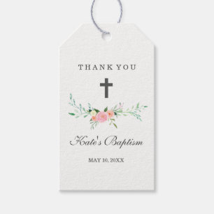 Etiqueta Para Presente Obrigado floral doce você Tag do baptismo