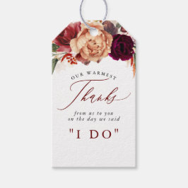 Etiqueta Para Presente Obrigado Flores Outonais Botânico Rústico