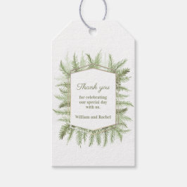 Etiqueta Para Presente Obrigado folhagem de casamento de inverno aquarela