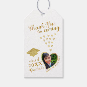 Etiqueta Para Presente Obrigado Foto White e Dourada graduação 2025