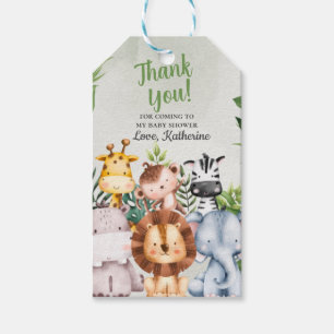 Etiqueta Para Presente Obrigado Jungle Safari Chuveiro de Bebê Animal