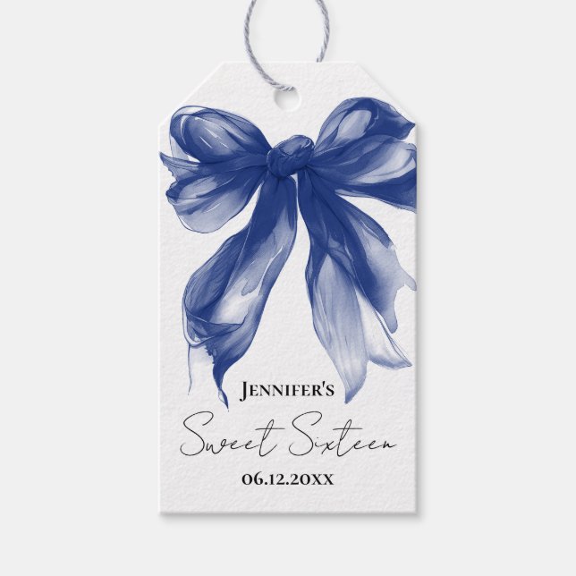 Etiqueta Para Presente Obrigado Laço de Marinheiro Coquette Script Sweet  (Frente)