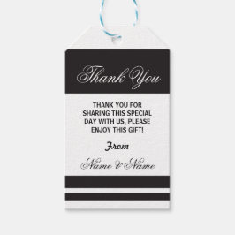 Etiqueta Para Presente Obrigado Marcadores Stripe Black White Elegant Cas