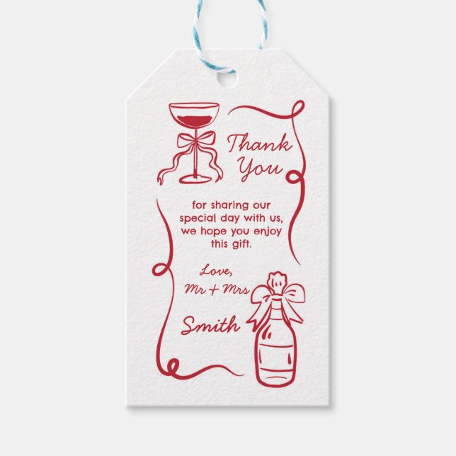 Etiqueta Para Presente Obrigado Marcos Desenhando a Mão Branca (Frente)