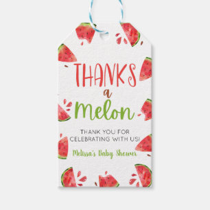 Etiqueta Para Presente Obrigado Melão Melancia Favor de Chá de Bebê