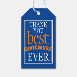 Etiqueta Para Presente Obrigado, melhor cuidador da tipografia azul