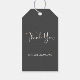 Etiqueta Para Presente Obrigado Minimalista Personalizado Preto e Branco