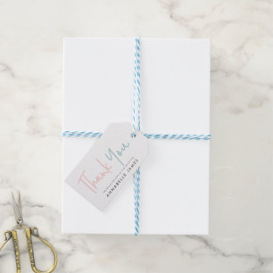 Etiqueta Para Presente obrigado na moda de tipografia dupla azul-rosa