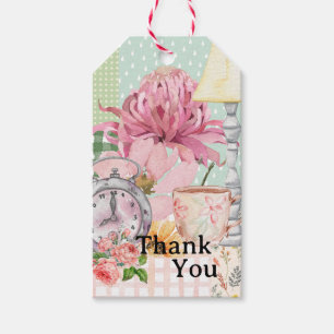 Etiqueta Para Presente Obrigado Pão floral de aquarela doce