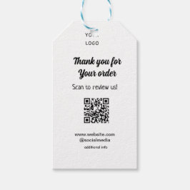 Etiqueta Para Presente Obrigado pela análise de pedidos Revise o logotipo