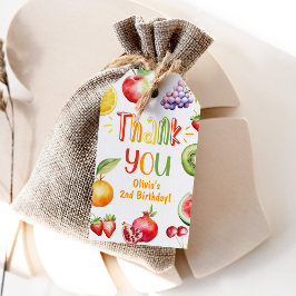 Etiqueta Para Presente Obrigado pelo aniversário de frutas de verão