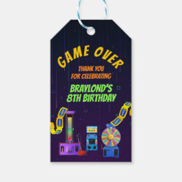 Etiqueta Para Presente Obrigado pelo Aniversário de Jogos e Arcada