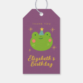 Etiqueta Para Presente Obrigado pelo aniversário do sapinho fofo