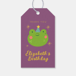 Etiqueta Para Presente Obrigado pelo aniversário do sapinho fofo