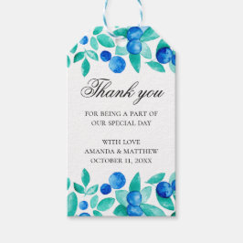 Etiqueta Para Presente Obrigado pelo casamento em azul menta. Mirtilo da 