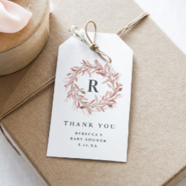 Etiqueta Para Presente Obrigado pelo chá de bebê Monogram