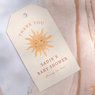 Etiqueta Para Presente Obrigado pelo Chá de Bebê Sunshine Vintage Sun Bab