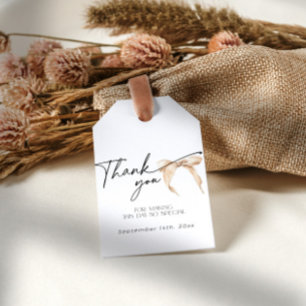 Etiqueta Para Presente Obrigado pelo Chá de Noiva do Laço Neutro