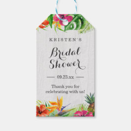 Etiqueta Para Presente Obrigado pelo Chá de Noiva Floral de Hibisco Tropi