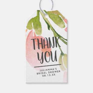 Etiqueta Para Presente Obrigado personalizado da aguarela flores frescas