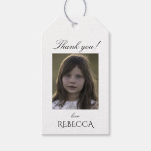 Etiqueta Para Presente Obrigado personalizado de foto de menina você favo