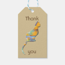 Etiqueta Para Presente Obrigado Pet Sitter Color Block Kitty