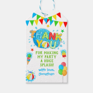 Etiqueta Para Presente Obrigado Piscina Festa de aniversário de Verão