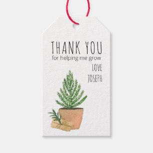 Etiqueta Para Presente Obrigado por Ajudar a Crescer a Minha Árvore de Na