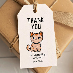 Etiqueta Para Presente Obrigado por celebrar com o gatinho