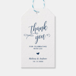 Etiqueta Para Presente Obrigado por comemorar, Marinho Azul, Casamento