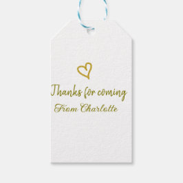 Etiqueta Para Presente obrigado por vir adicionar nome mensagem coração d