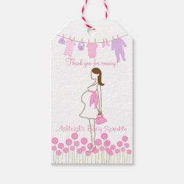 Etiqueta Para Presente Obrigado Por Vir Silhouette Bebê Rosa Sprinkle