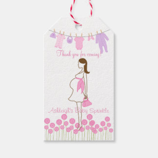 Etiqueta Para Presente Obrigado Por Vir Silhouette Bebê Rosa Sprinkle