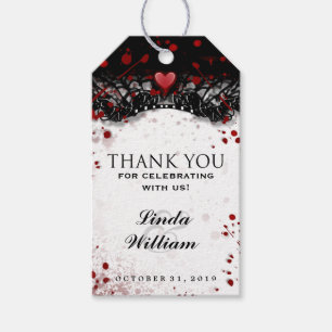 Etiqueta Para Presente Obrigado que branco preto do Splatter do sangue do