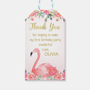 Etiqueta Para Presente Obrigado que cor-de-rosa do favor do flamingo voc
