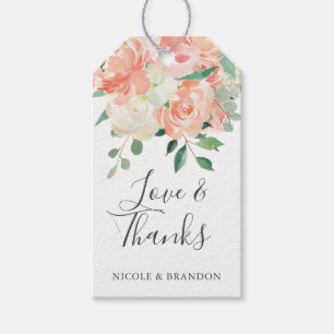 Etiqueta Para Presente Obrigado que do casamento do buquê floral do