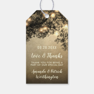 Etiqueta Para Presente Obrigado que rústico do casamento do ramo de