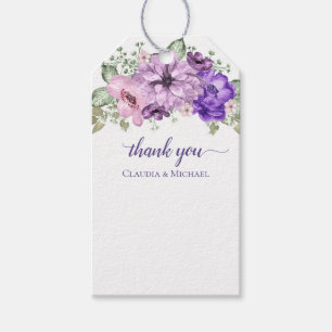 Etiqueta Para Presente Obrigado que ultravioleta do buquê floral você