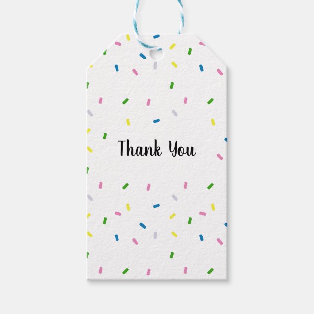 Etiqueta Para Presente Obrigado Rainbow Sprinkles Pattern (Frente)